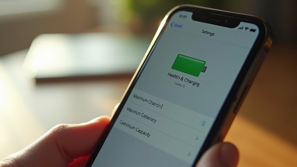 stan baterii iphone przez ustawienia