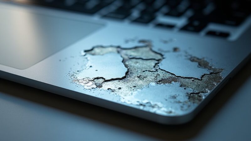 Plamy na matrycy MacBooka – jak rozpoznać Staingate?